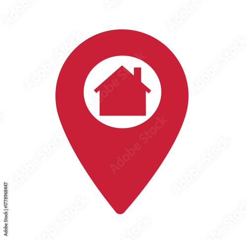 Home Location Pin Icon vector illustration