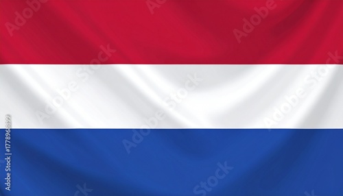 Free Download Netherlands national flag with vivid red, white, and blue horizontal bands, symbolizing unity, heritage, and national pride. - GFXLoad