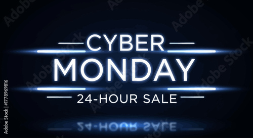 Cyber Monday Countdown Typography Banner