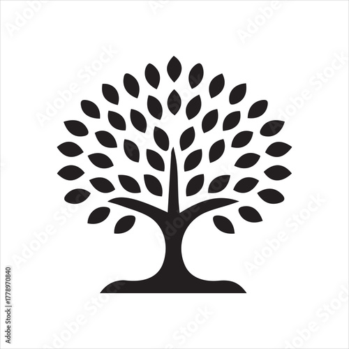 tree silhouette, editable vector image
