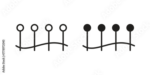 Acupuncture icon doodle set. editable outline stroke vector eps