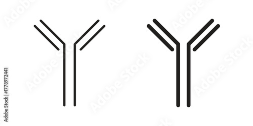 Antibody icon doodle set. editable outline stroke vector eps