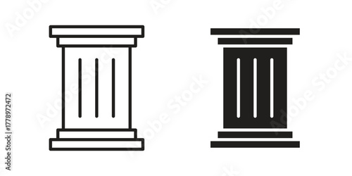 Antique Column icon doodle set. editable outline stroke vector eps