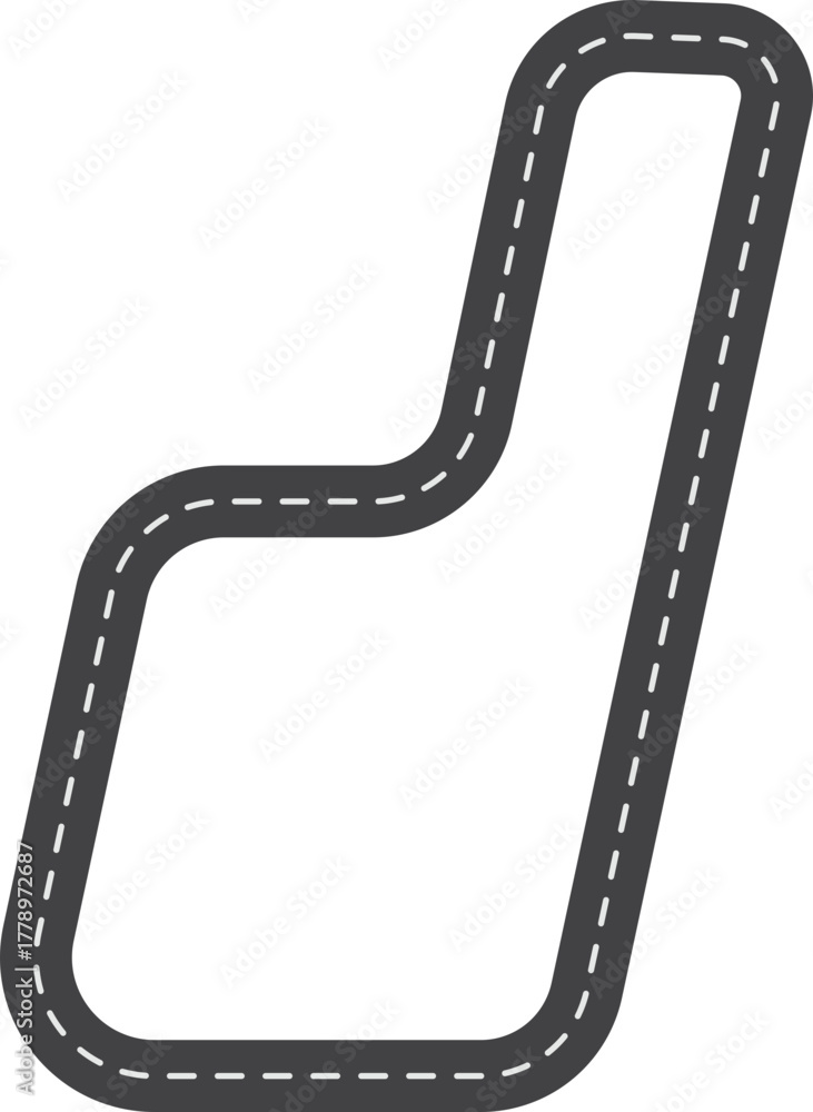Fototapeta premium Race Track in Letter d Shape, Road Track