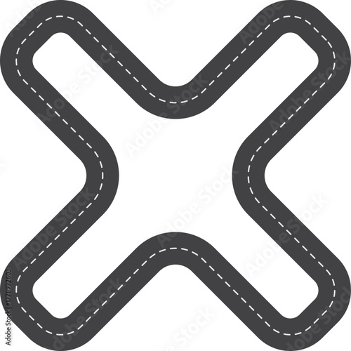 Race Track in Letter X Shape, Road Track