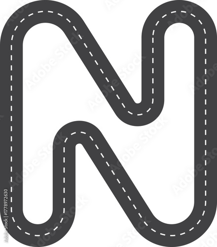 Race Track in Letter N Shape, Road Track