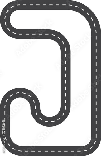 Race Track in Letter J Shape, Road Track