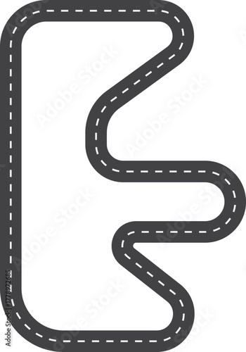 Race Track in Letter E Shape, Road Track
