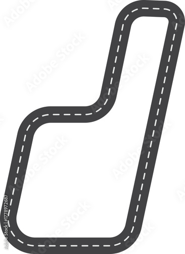 Race Track in Letter d Shape, Road Track