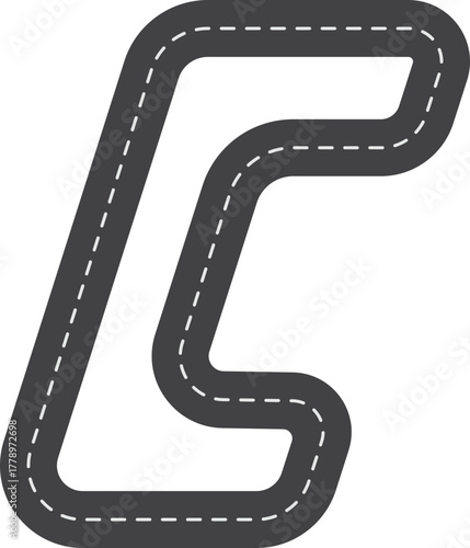 Race Track in Letter C Shape, Road Track