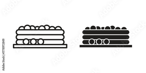 Ball pit icon doodle set. editable outline stroke vector eps