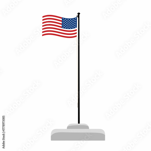 Illustration of the United States flag mounted on a flagpole. This flag is widely considered a symbol of freedom, democracy, and unity for many Americans.