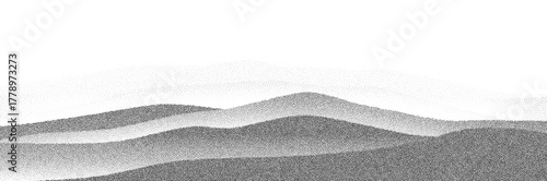 Grungy halftone mound design inspired by retro photocopy noise and abstract minimalism.