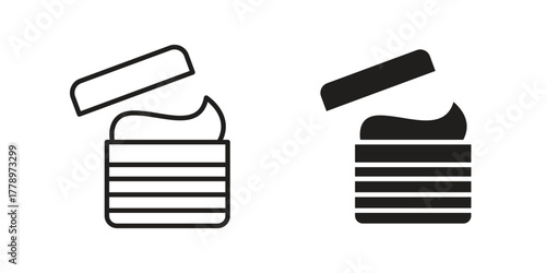 Body cream icon doodle set. editable outline stroke vector eps