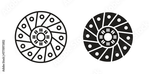 Car clutch icon doodle set. editable outline stroke vector eps