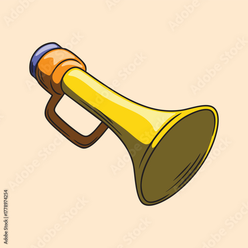 Illustration of a retro yellow megaphone