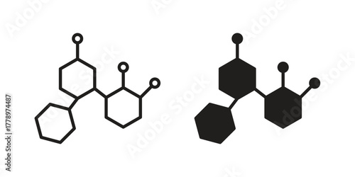 Chemical content icon doodle set. editable outline stroke vector eps