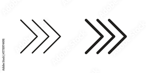 Chevrons icon doodle set. editable outline stroke vector eps