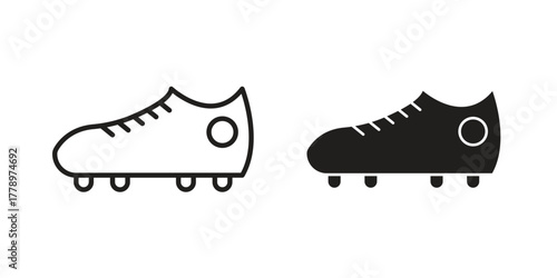 Cleats icon doodle set. editable outline stroke vector eps