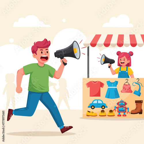 Garage Sale Promotion Illustration