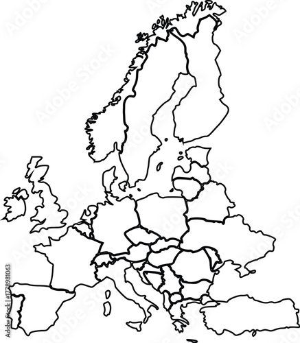 europe map high quality vector illustrator