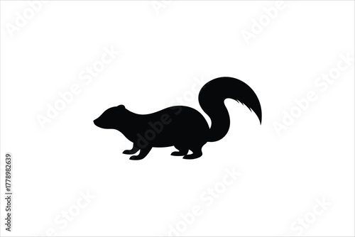 Distinctive black and white skunk silhouette illustration