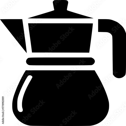 Classic Coffee Maker: A silhouette of a classic coffee maker, designed for making flavorful espresso and rich coffee. Its simple elegance is perfect for any coffee enthusiast.