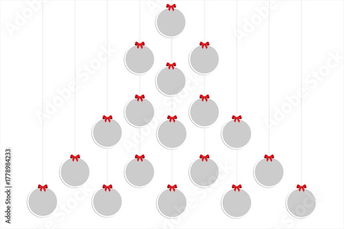 Christmas photo collage tree. Christmas tree design made from photo frames. vector illustration