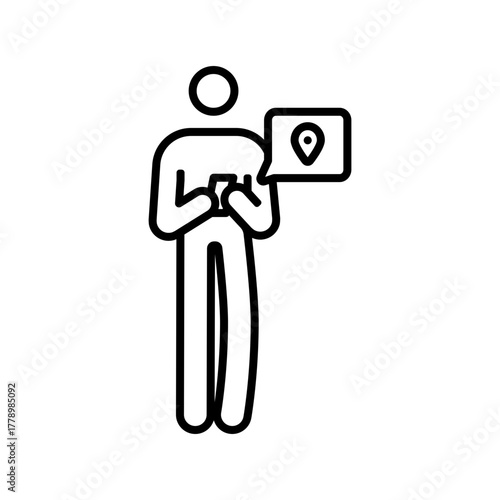 Share location icon, outlined style
