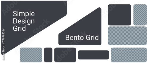 Simple design grid and bento grid web layout elements concept