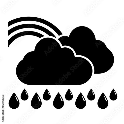 Cloud and rain weather flat icon logo illustration vector isoalated, suitable for web design , logo , app and more