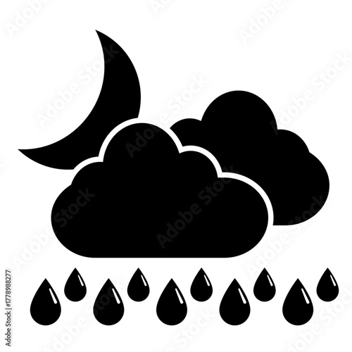 Cloud and rain weather flat icon logo illustration vector isoalated, suitable for web design , logo , app and more