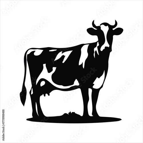 Cow silhouette vector art illustration