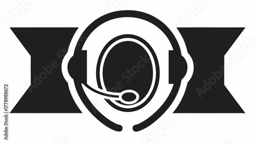 Modern customer support icon with headset and microphone, representing service and communication, designed for business and technology needs, scalable vector graphic