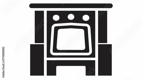 Modern stove symbol perfect for recipe sites and cooking apps, a simple, scalable design element for culinary projects and kitchen design visuals