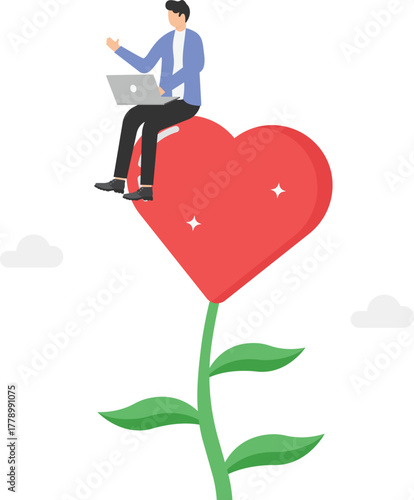 Work passion, favorite job, work without stress and pressure, or happiness when your dream work comes true.
