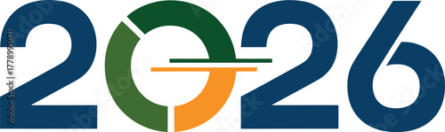 Graphic of the year 2026 with a modern, abstract design element