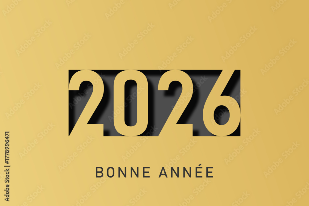 Obraz premium Bonne année - meilleurs vœux 2026 - vecteur pour affiche bannière salutation et célébration du nouvel an 2026.