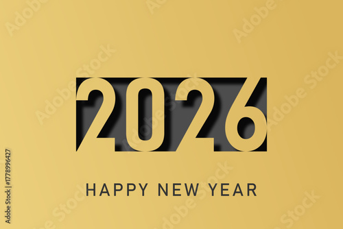 Happy new year - best wishes 2026 with colorful number. Perfect vector for poster banner greeting and new year 2026 celebration.