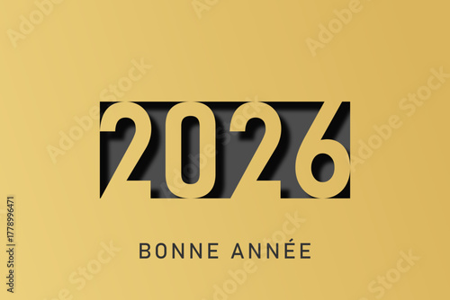 Bonne année - meilleurs vœux 2026 - vecteur pour affiche bannière salutation et célébration du nouvel an 2026.