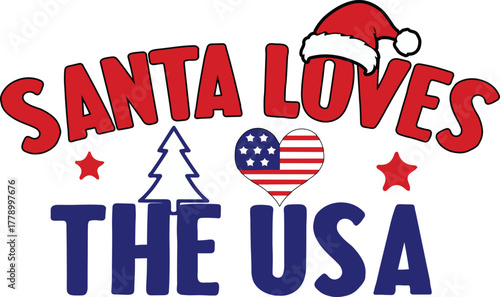 Christmas and 4th of July Celebration Mix Vector 
