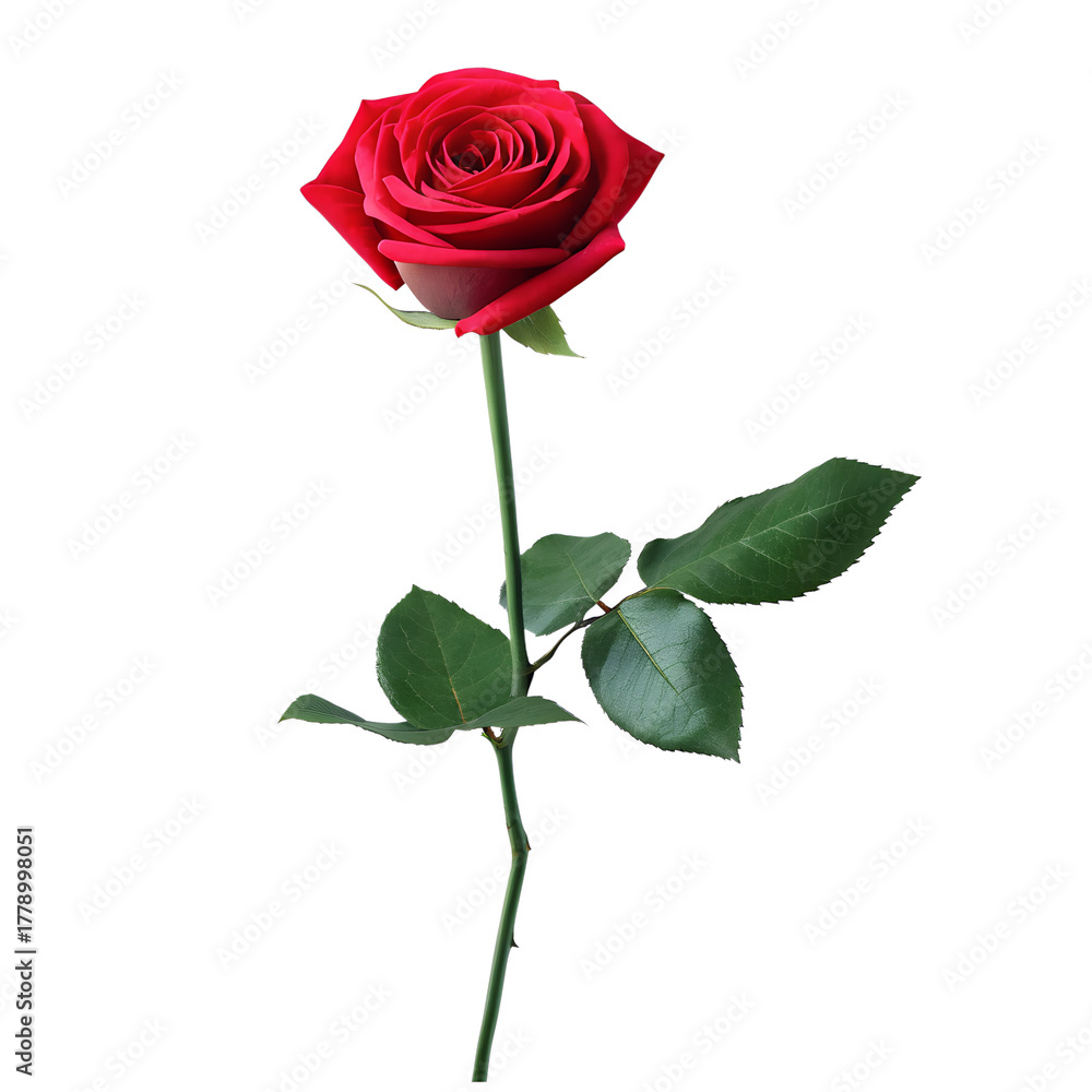 Naklejka premium red rose isolated on transparent background