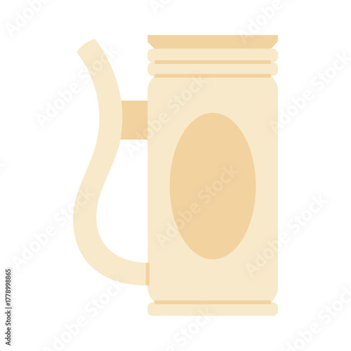 Classic Czech beer stein with handle in simple isolated style on white background vector illustration