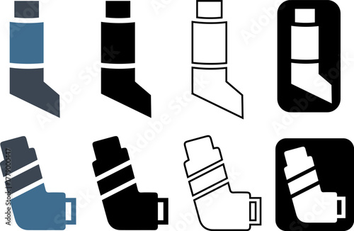 Asthma, breathing, inhaler icon