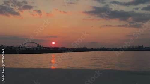 Beautiful sunset over the calm sea