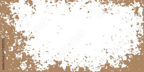 Abstract brown rust grunge wall texture background with ink splash design and old dirty paper pattern