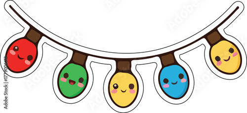 Cute String Lights Illustration Festive Decoration