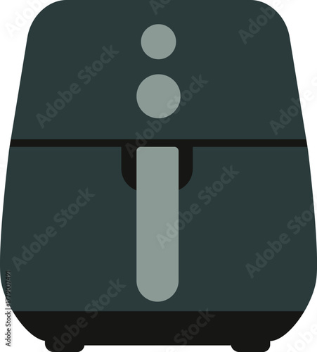 Air fryer basket appliance front view