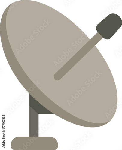 Parabolic satellite dish on pedestal base