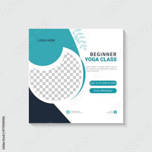 Yoga class social media post or promotion post design 